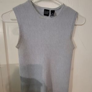 Light blue ripped sweater tank top